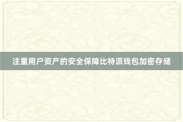 注重用户资产的安全保障比特派钱包加密存储