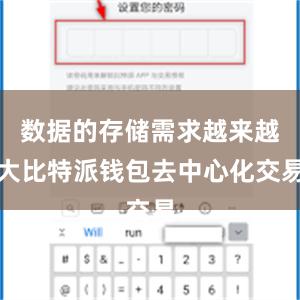 数据的存储需求越来越大比特派钱包去中心化交易