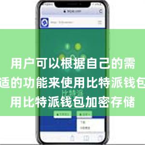 用户可以根据自己的需求选择合适的功能来使用比特派钱包加密存储